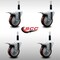 Service Caster 4'' SS Maroon Poly Swivel 7/8'' Expanding Stem Caster Set Total Lock Brake, 4PK SCC-SSEXTTL20S414-PPUB-MRN-78-4 - alternate 3